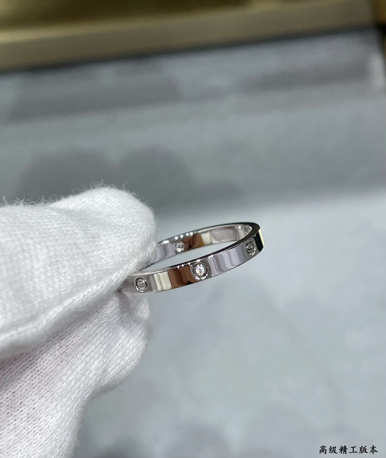 Ca*t*er narrow version four diamond love ring
