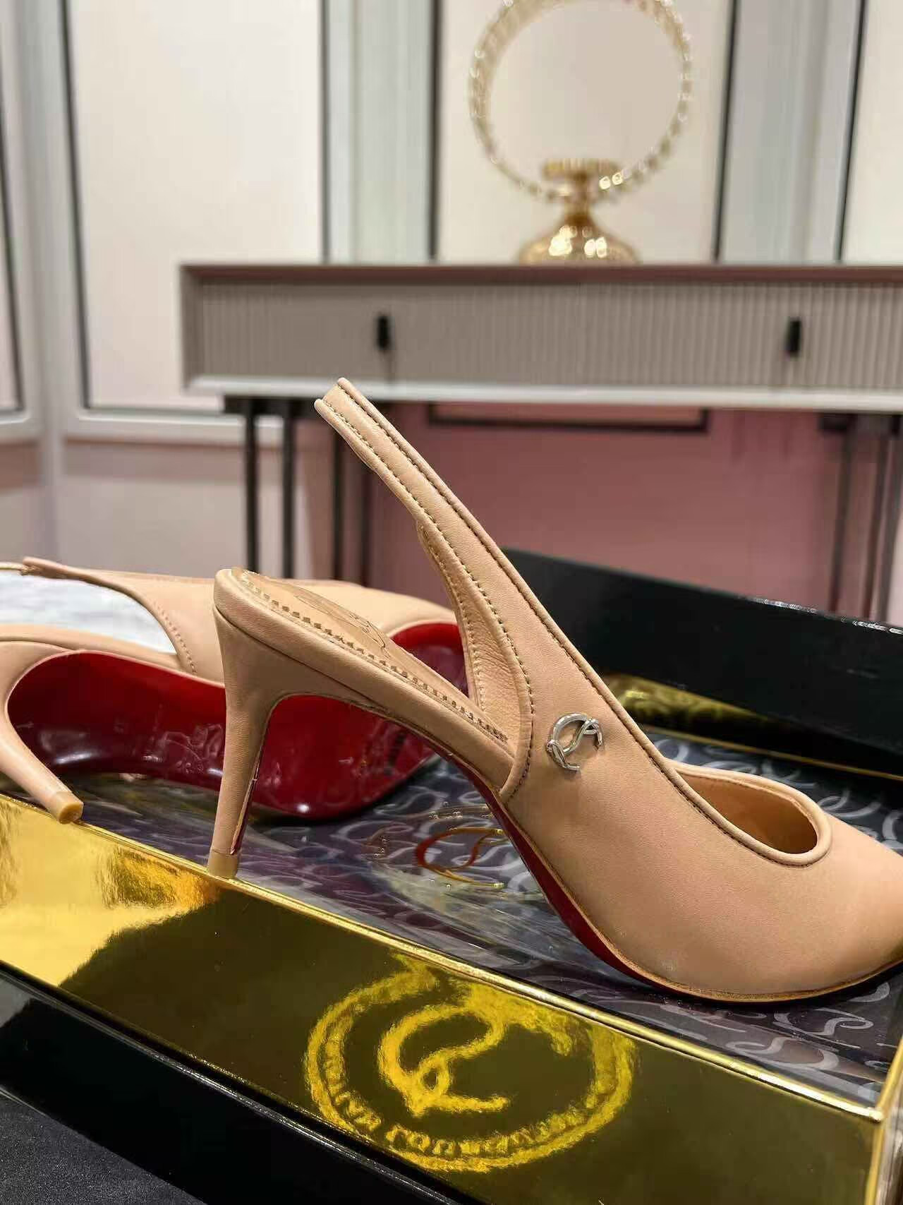 UA Ch**an Louboutin Sporty Kate Sling 65mm