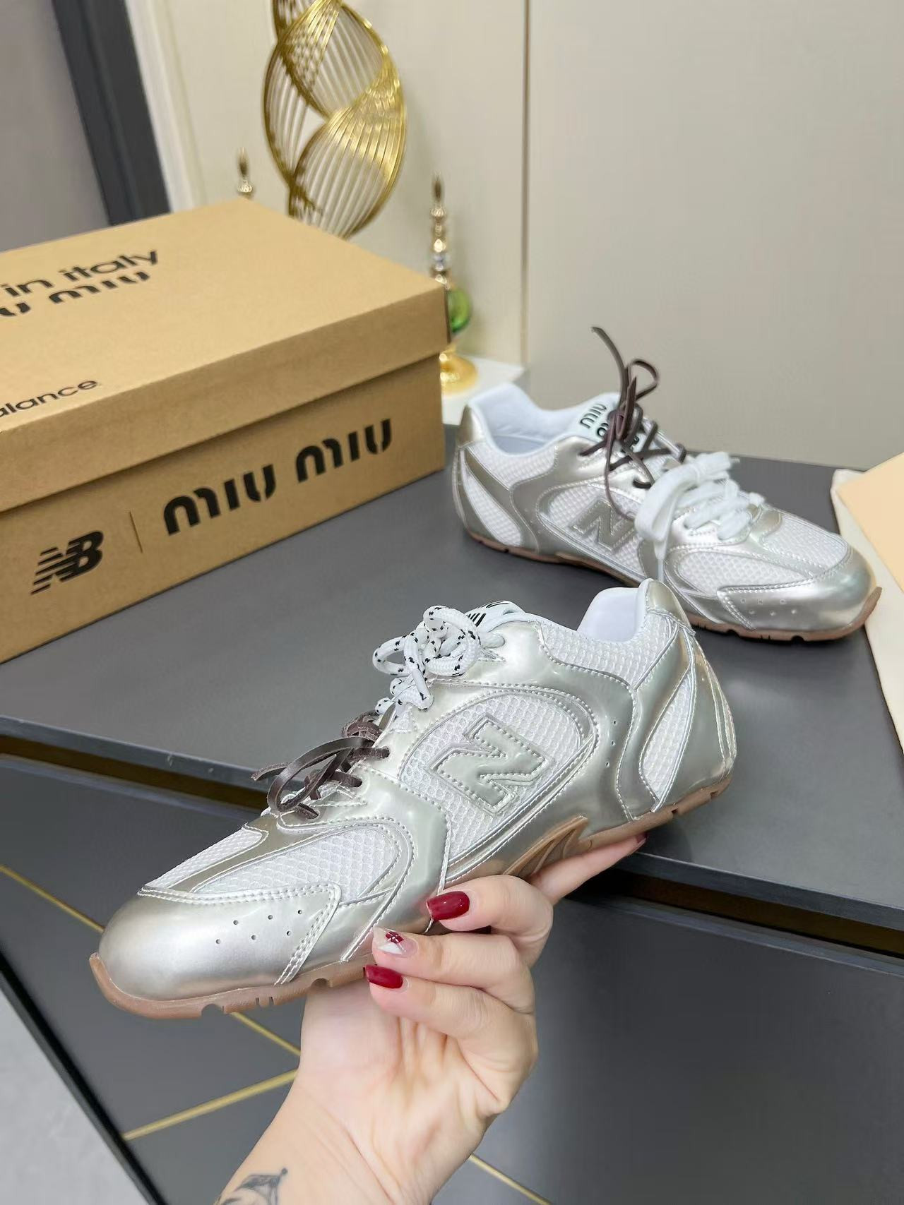 UA New Balance 530 SL Miu Miu Metallic Silver