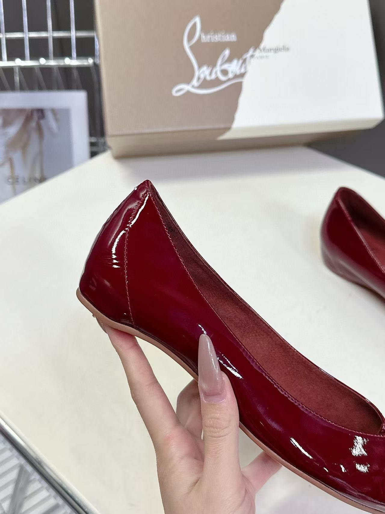 UA Ch**an Louboutin Marlougiela Ballerinas Patent calf leather