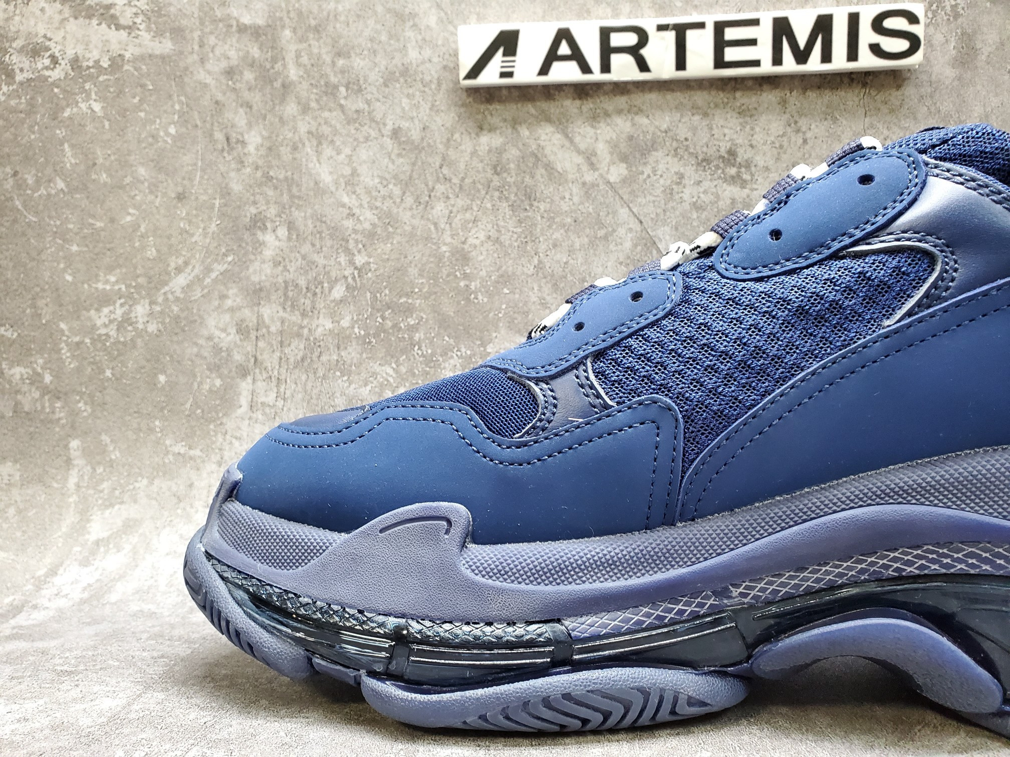 Balenciga Triple S Clear Sole Navy