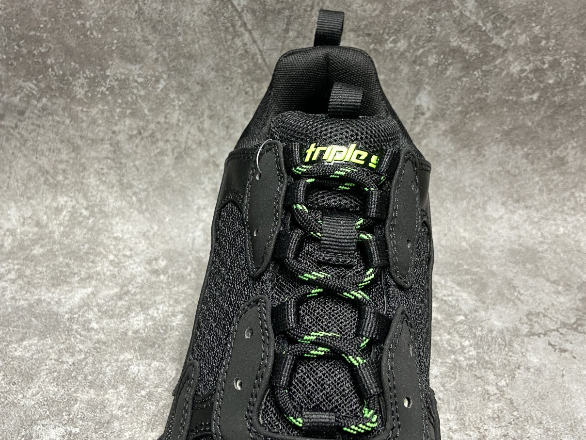 Balenciga Triple S Black and Neon Green