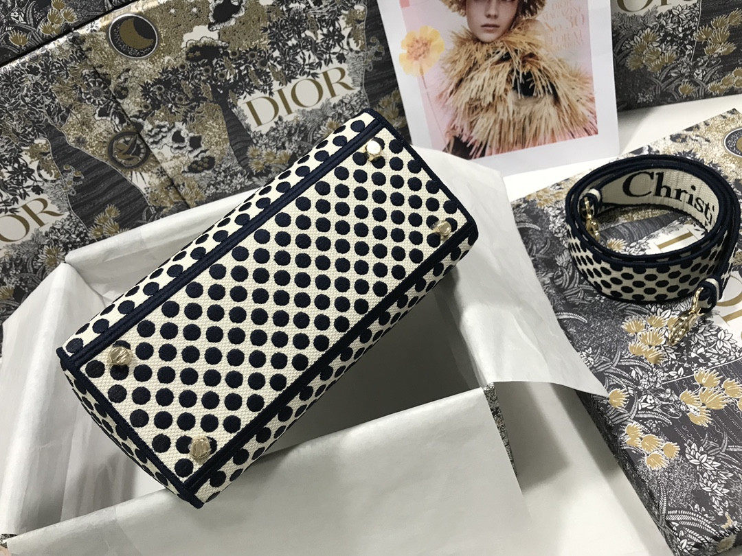 MEDIUM D*0r LADY D-LITE BAG polka dots 24 x 20 x 11 cm